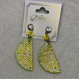 New! Yellow and Green Crystal Earrings